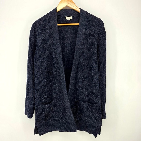 Caslon Sweaters - Caslon Cardigan Sweater Womens XS Navy Blue Open Front Knit Pocket Longline Cozy